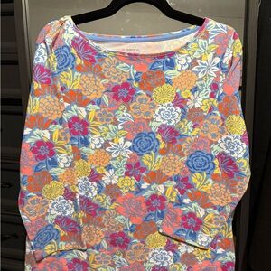 Talbots Blue and Orange Long Sleeve Tee